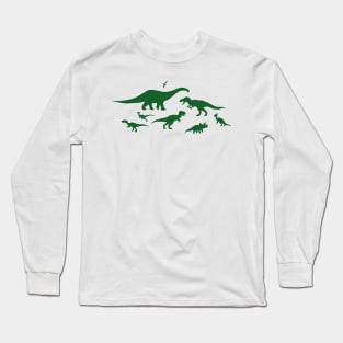 Green Dinosaurs Long Sleeve T-Shirt